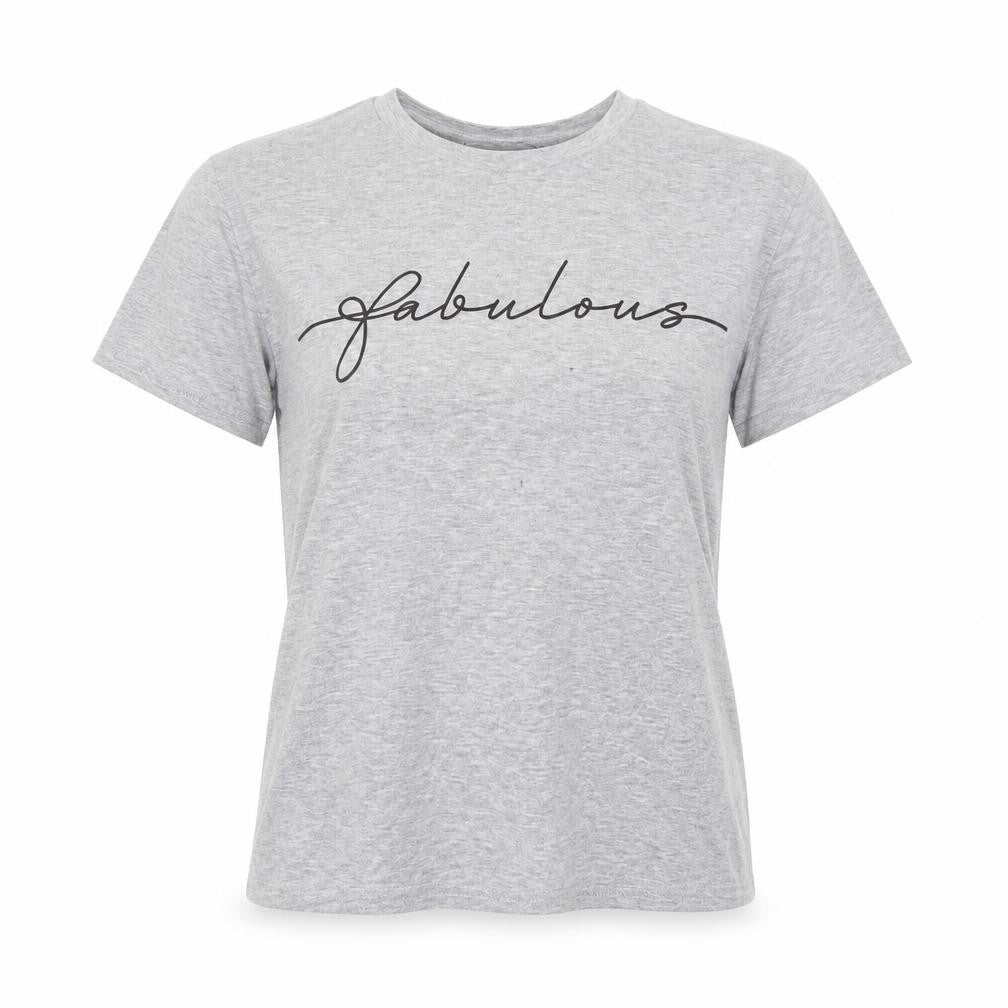 Front view of In the Style women’s grey basic t-shirt, size UK 8