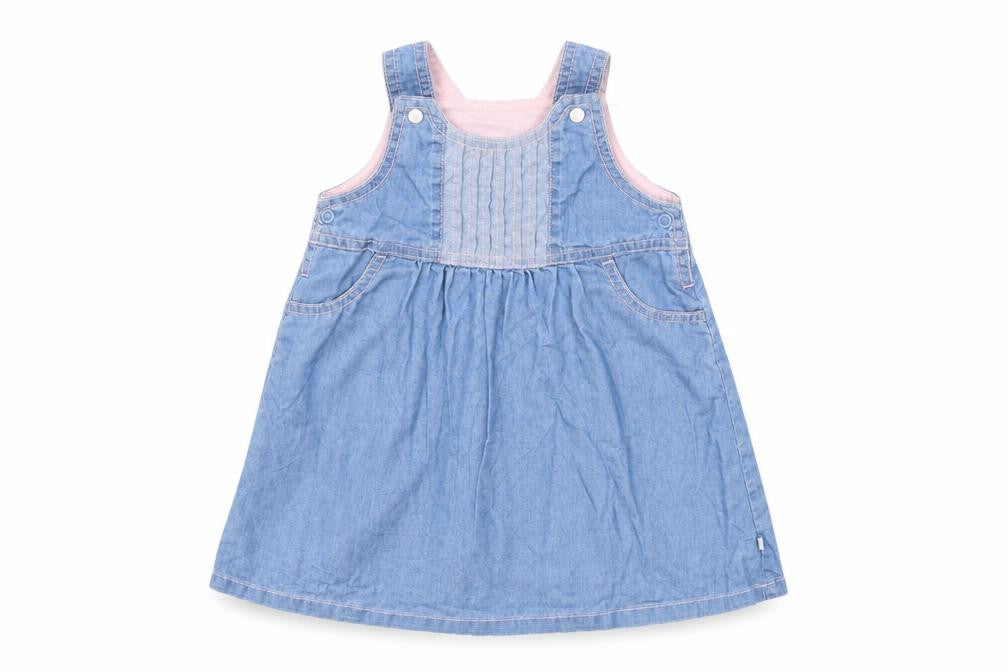 Front view of Mothercare Baby Blue Denim Shift, size 9-12, Months