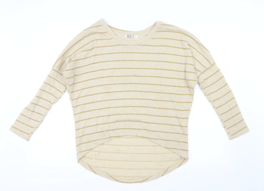 WalG Womens Gold Striped Knit Pullover Jumper Size S