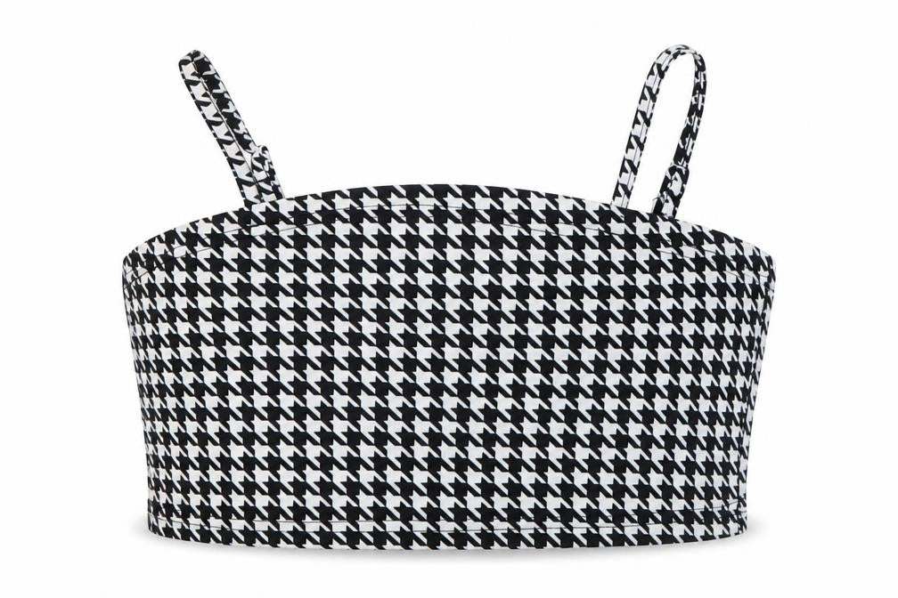 SHEIN Girls Black Houndstooth  Cropped Casual Size 8-9 Years
