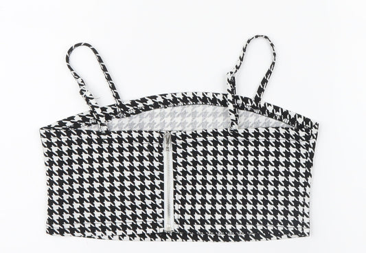 SheIn Girls Black Houndstooth  Cropped Casual Size 8-9 Years