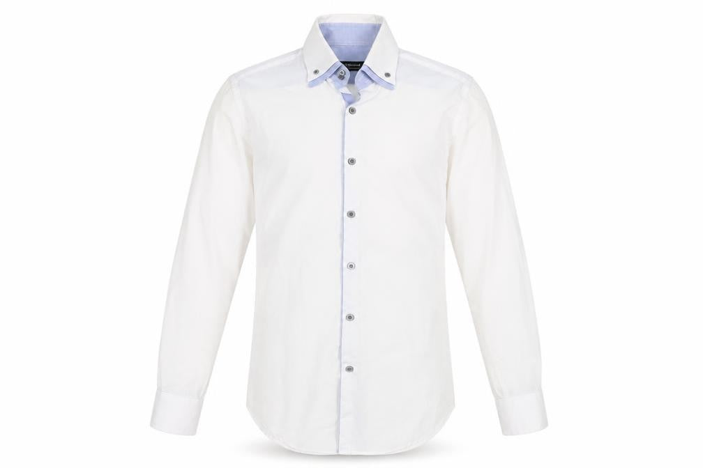 Front view of Twisted Soul men’s white button-up, size S