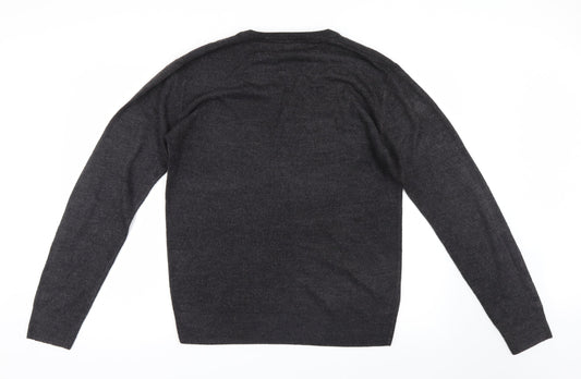 Easy Mens Grey  Knit Pullover Jumper Size M