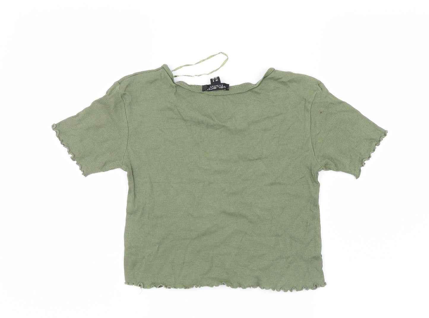 Select Womens Green   Cropped T-Shirt Size 8