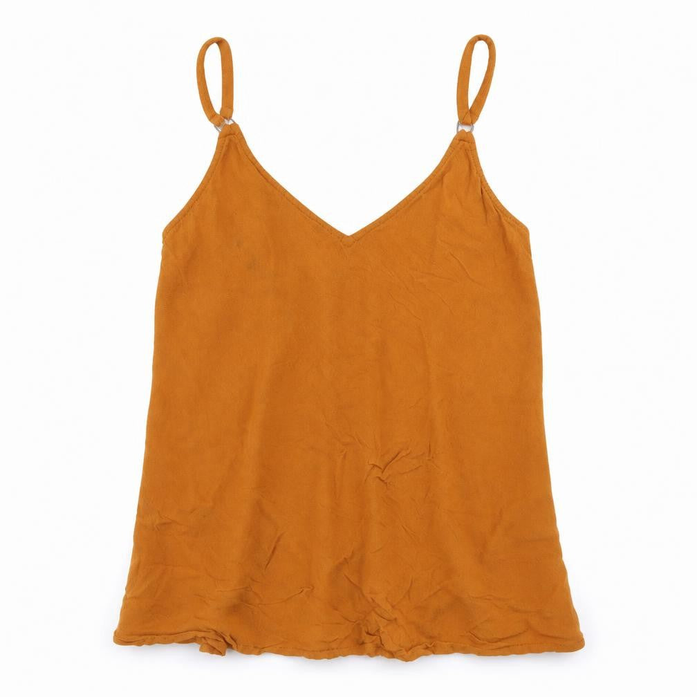 Front view of New Look women’s brown camisole tank, size UK 6