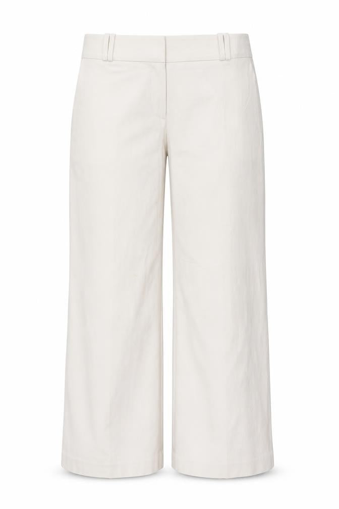Front view of Next women’s beige trousers, size UK 12, 27-inch leg