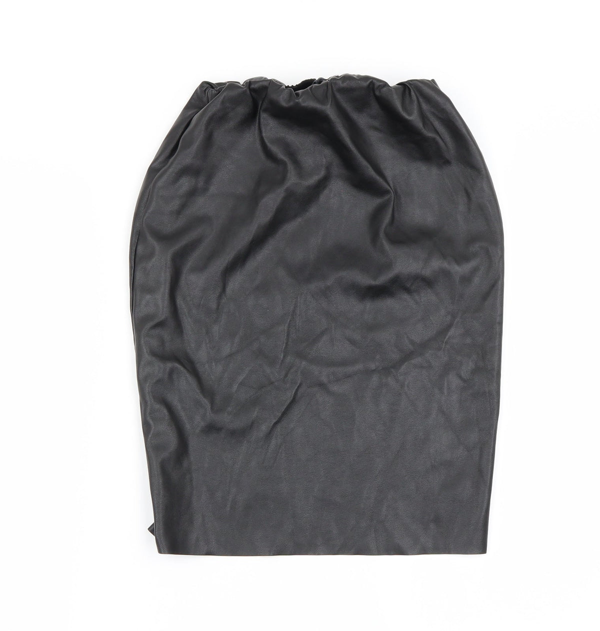 Back view of Boohoo women’s black a-line skirt, size UK 8