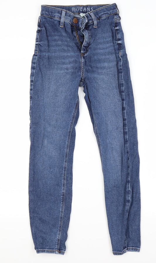 Preworn Womens Blue  Denim Skinny Jeans Size 8 L27 in