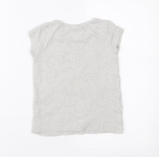 NEXT Girls Grey  Jersey Basic T-Shirt Size 5 Years  - Hearts