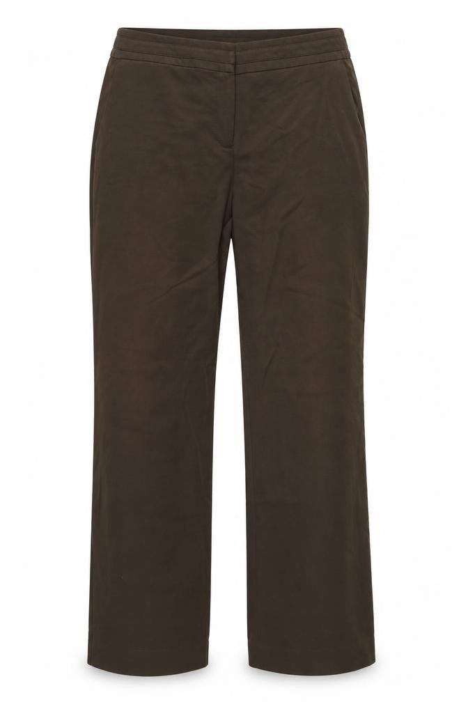 Front view of Sharagano women’s brown trousers, size UK 16, 30-inch leg