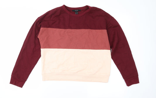 FOREVER 21 Womens Pink Colourblock  Pullover Sweatshirt Size S
