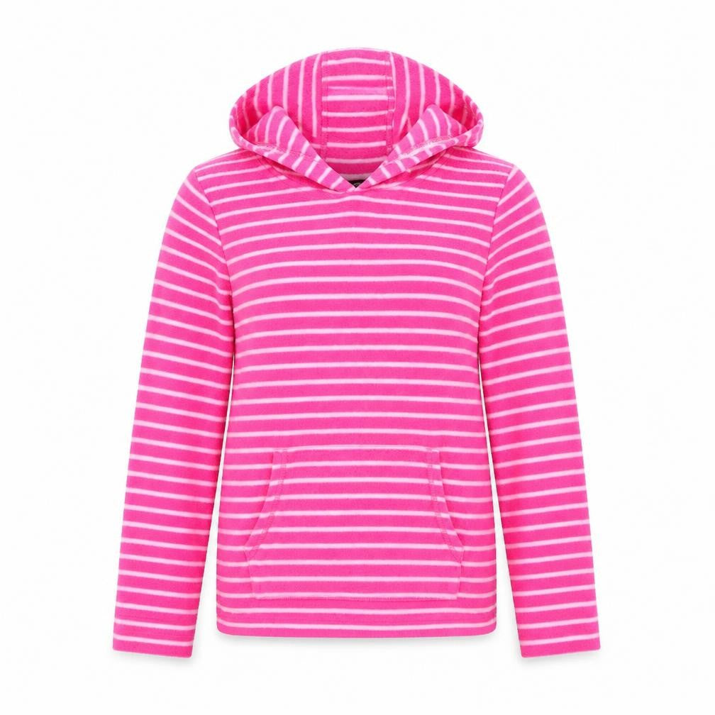 Front view of George women’s pink striped pullover hoodie, size UK 10