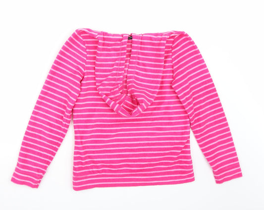 George Womens Pink Striped  Pullover Hoodie Size 10