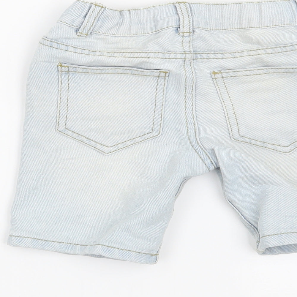 Brand and care label for Denim CO boys’ blue straight jeans, size 3-4, years