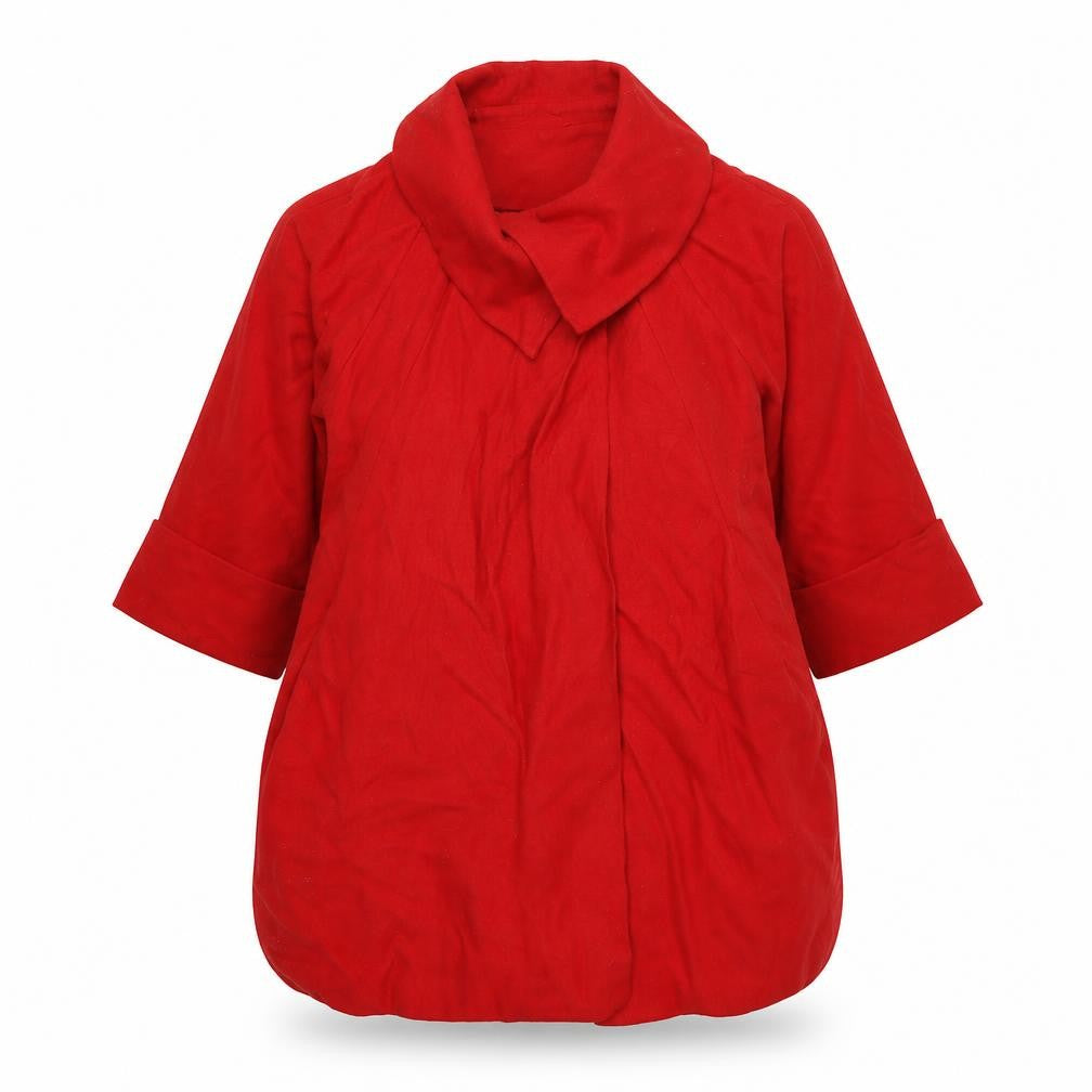 Front view of Per Una women’s red jacket coat, size UK 10