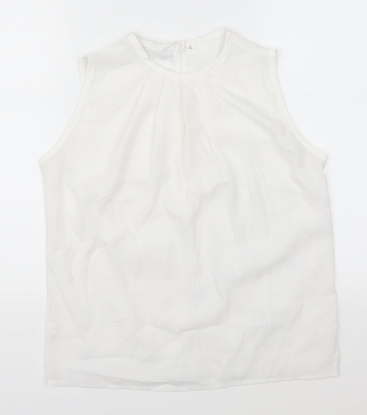 Preworn Womens White   Basic Blouse Size XL