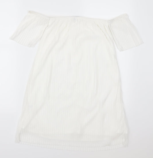 Boohoo Womens White   Mini  Size 10  - Pleated