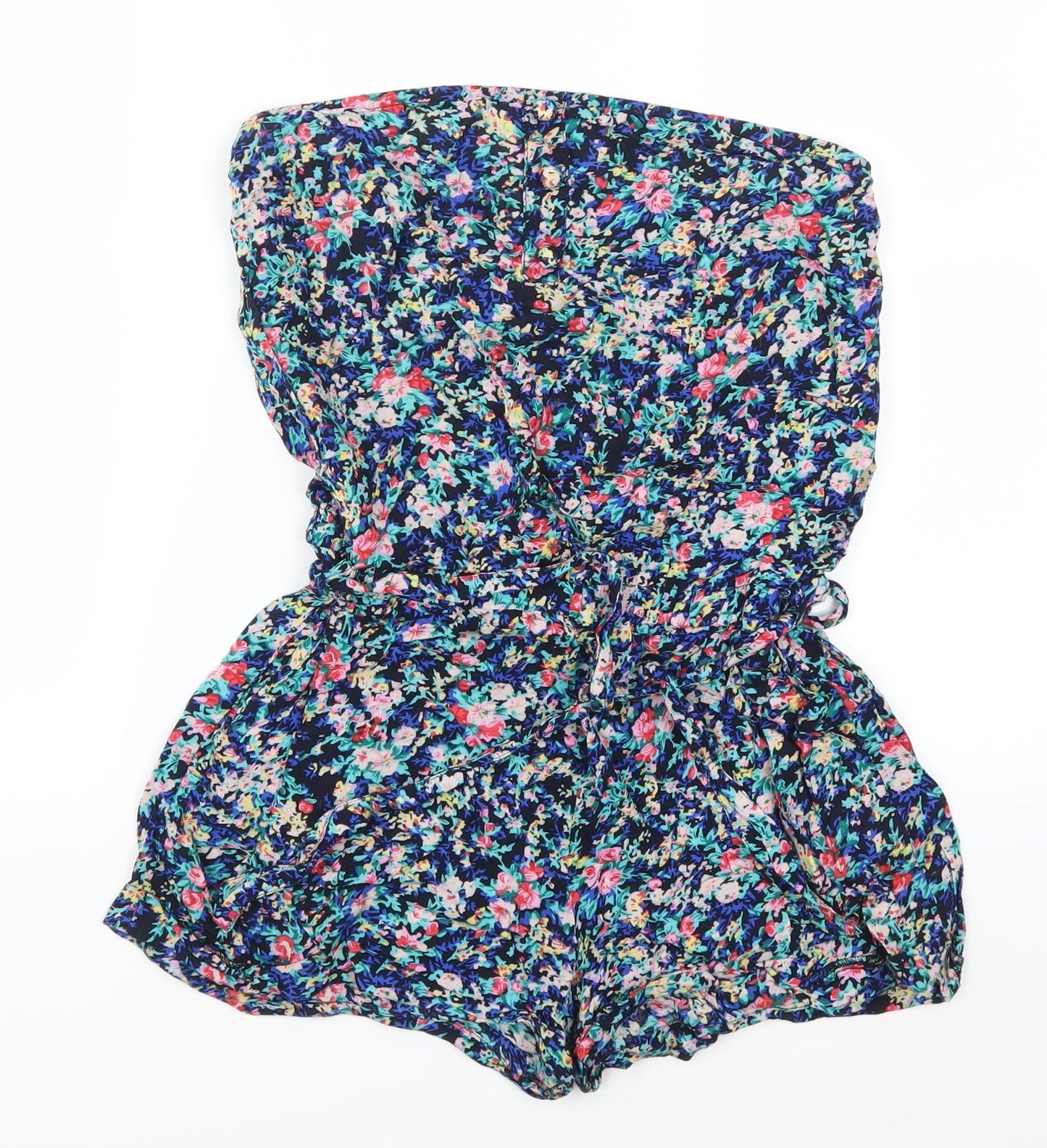 Paris Womens Blue Floral  Playsuit One-Piece Size S