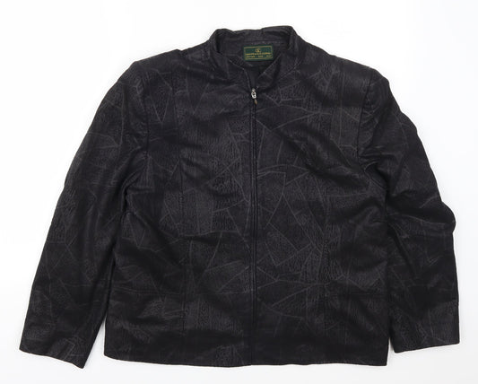 Gianfranco Corneli Womens Grey Geometric  Jacket  Size 18