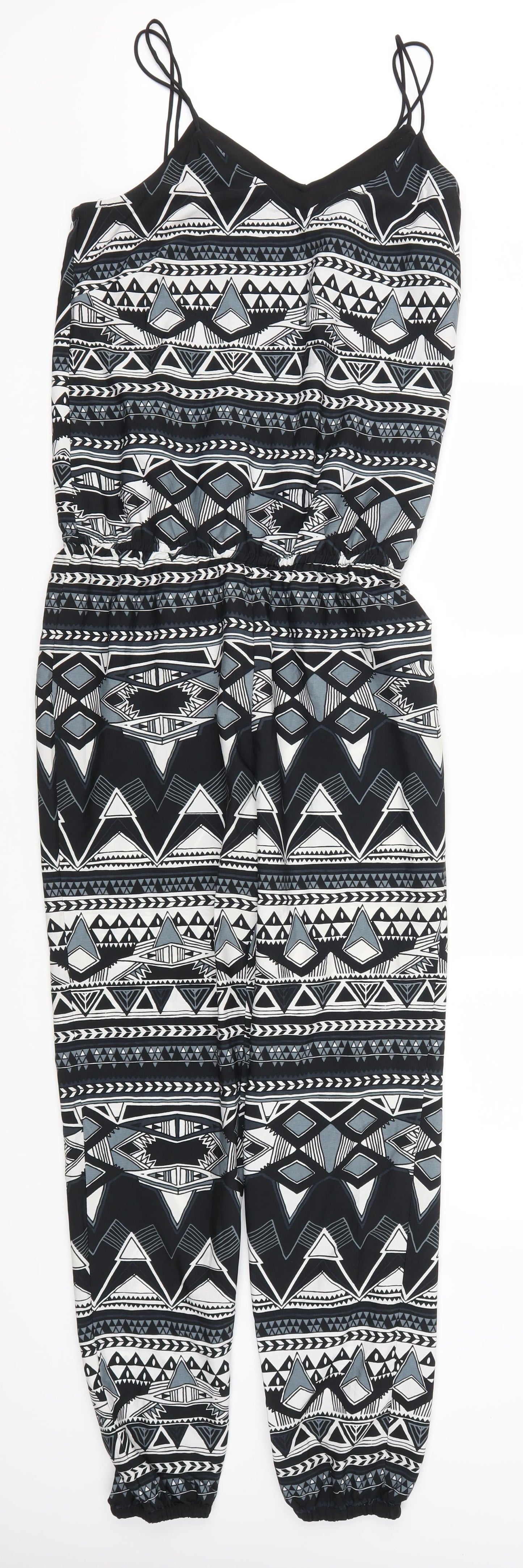 Noisy may Womens Grey Geometric  Jumpsuit One-Piece Size XS L28 in