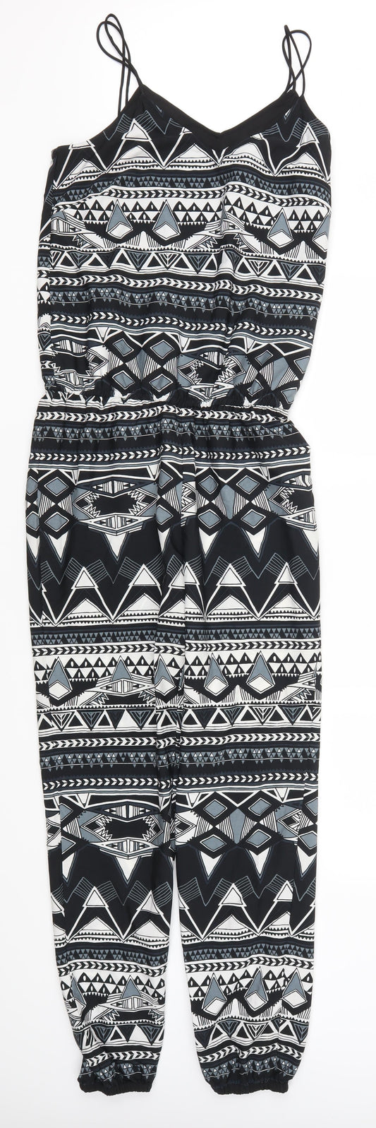 Noisy may Womens Grey Geometric  Jumpsuit One-Piece Size XS L28 in