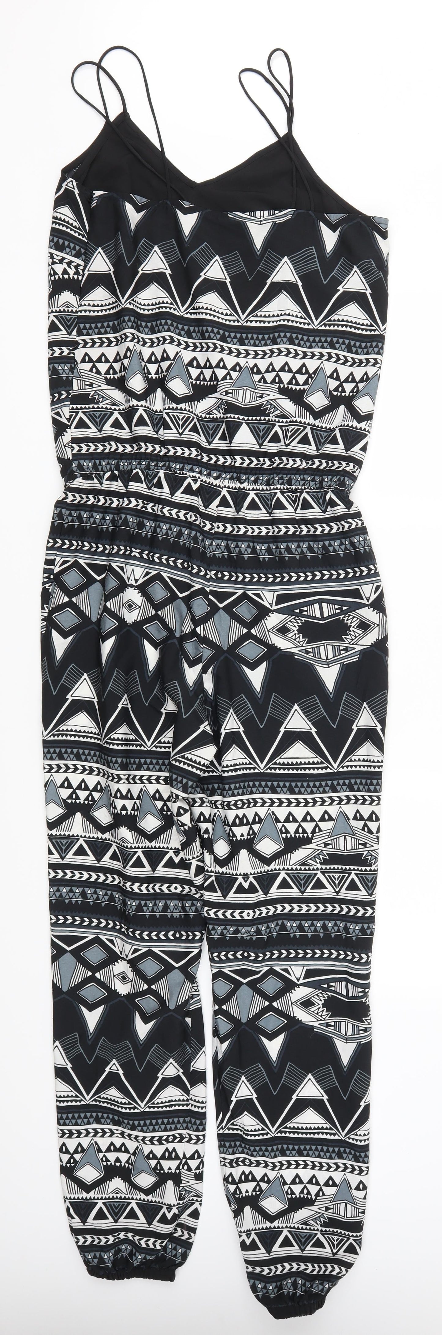 Noisy may Womens Grey Geometric  Jumpsuit One-Piece Size XS L28 in