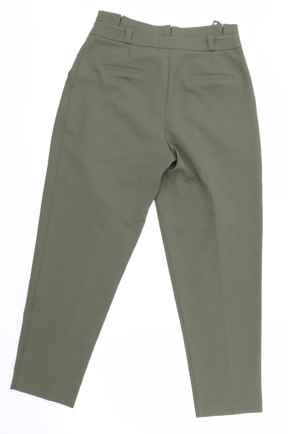 Back view of NewLook women’s green houndstooth trousers, size UK 8