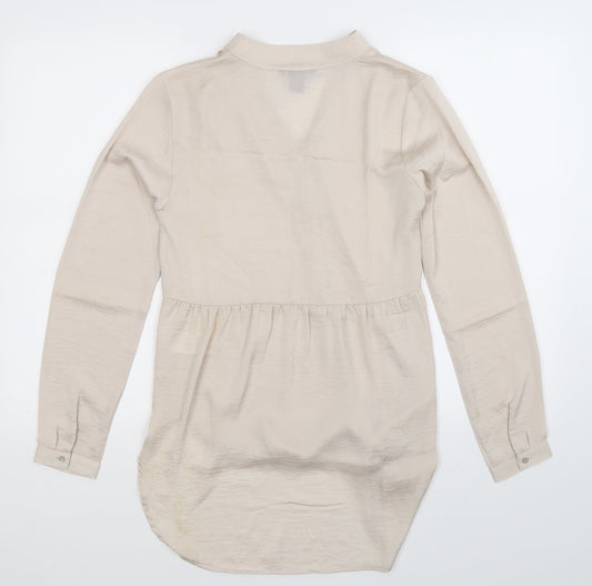 H&M Womens Silver   Basic Button-Up Size 8