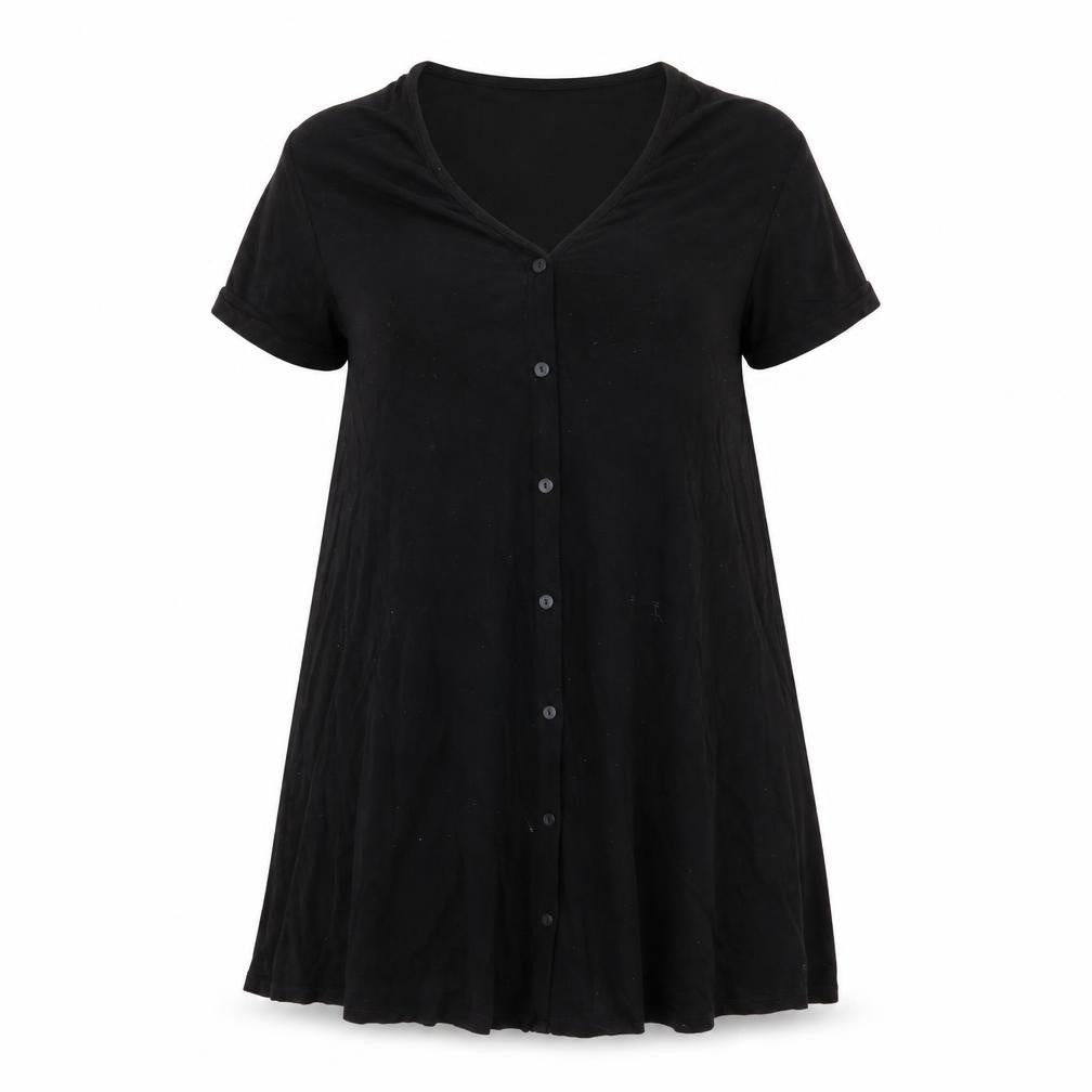 Front view of ASOS women’s black t-shirt dress, size UK 4