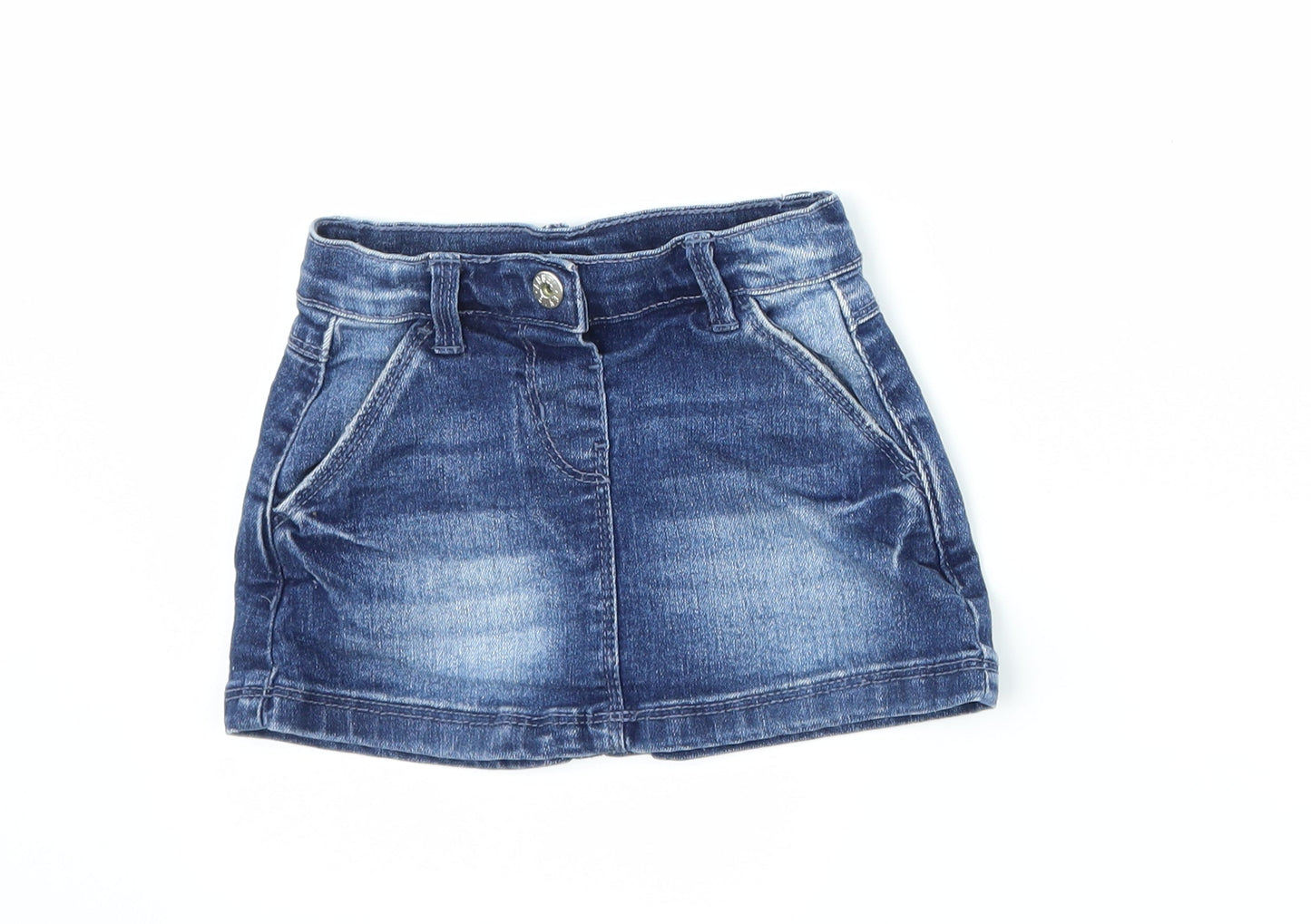 Evie Girls Blue  Denim A-Line Skirt Size 9-12 Months