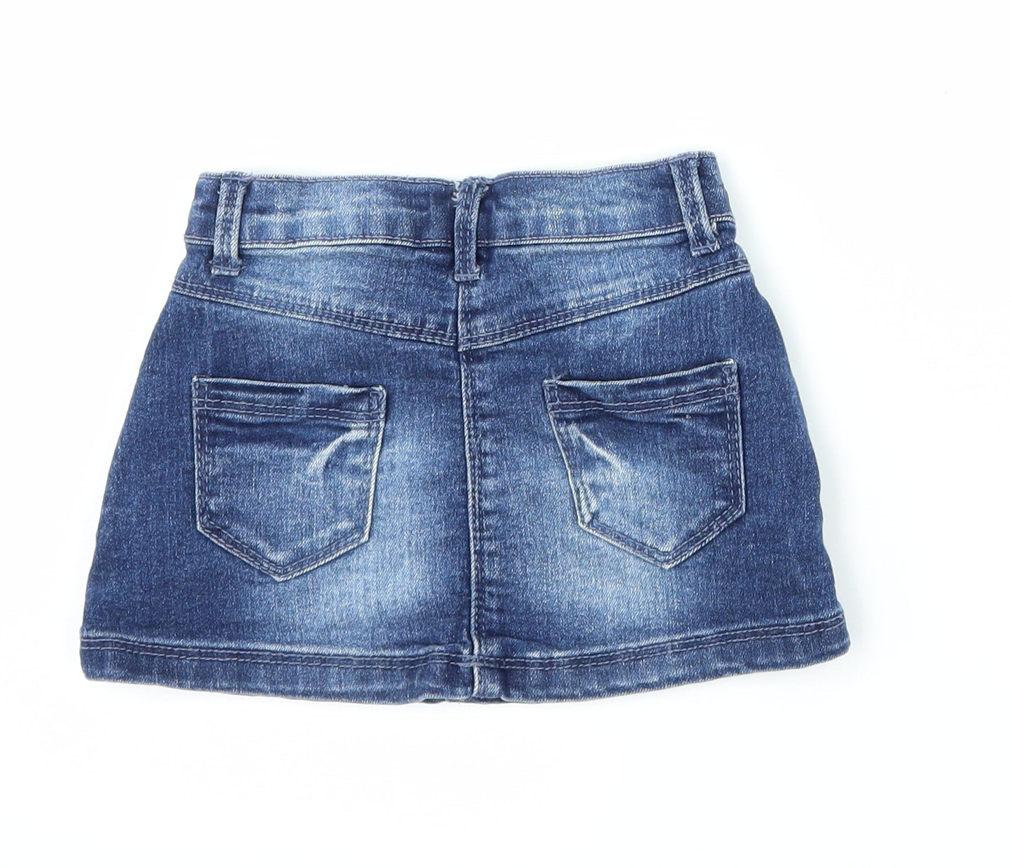 Evie Girls Blue  Denim A-Line Skirt Size 9-12 Months