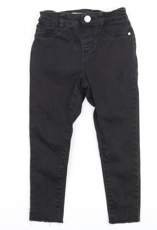 Denim co Girls Black  Denim Skinny Jeans Size 2-3 Years - Distressed