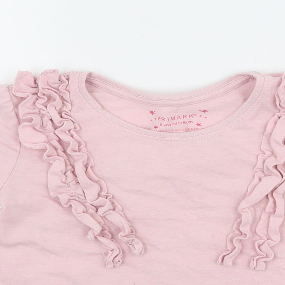 Primark Girls Pink   Basic T-Shirt Size 5-6 Years