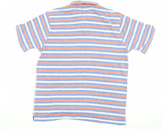 Matalan Mens Blue Striped   Polo Size L