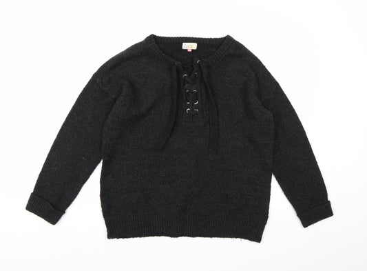 Lottie Womens Grey  Knit Pullover Jumper Size 12