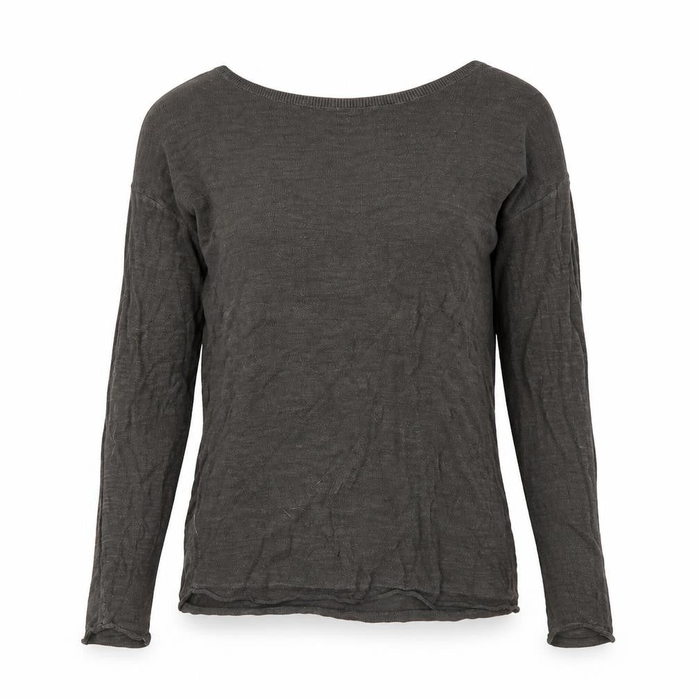 Front view of H&M women’s green pullover sweatshirt, size XS