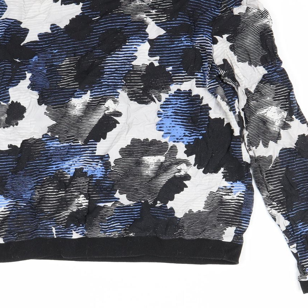 Atmoshere Womens Blue Floral  Pullover Sweatshirt Size 10