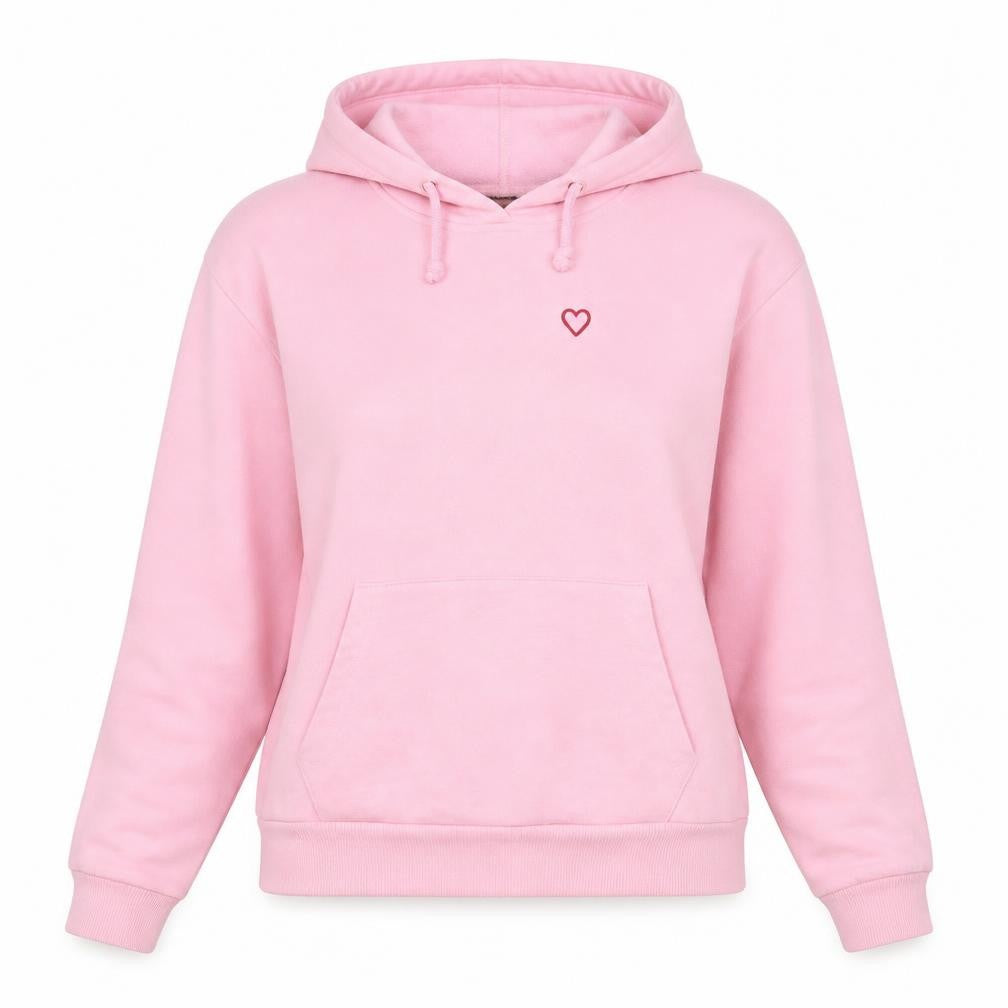 Front view of Topshop women’s pink pullover hoodie, size UK 6