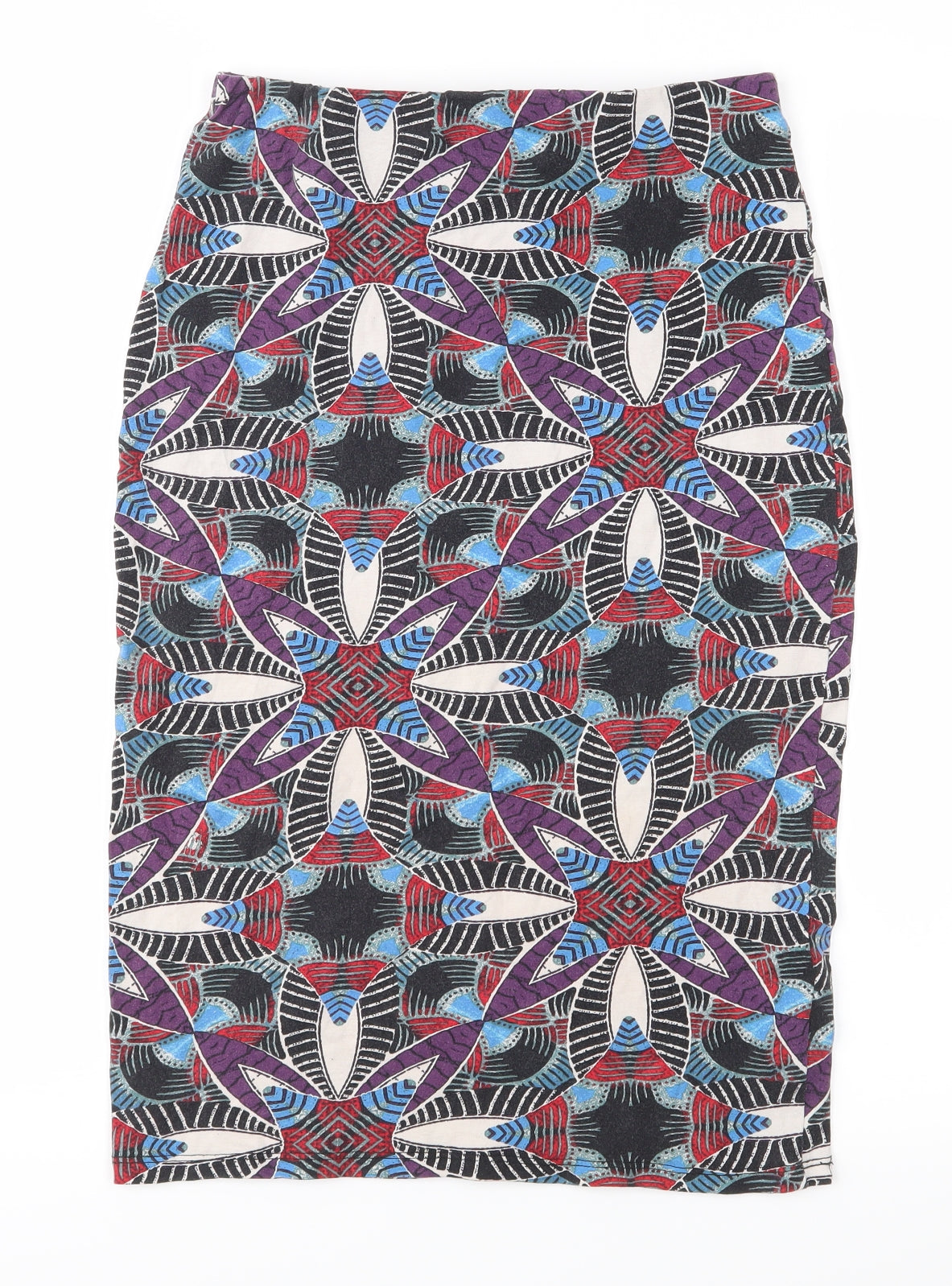 New Look Womens Black Geometric  A-Line Skirt Size 8