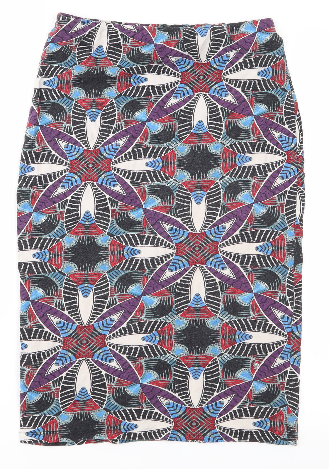 New Look Womens Black Geometric  A-Line Skirt Size 8