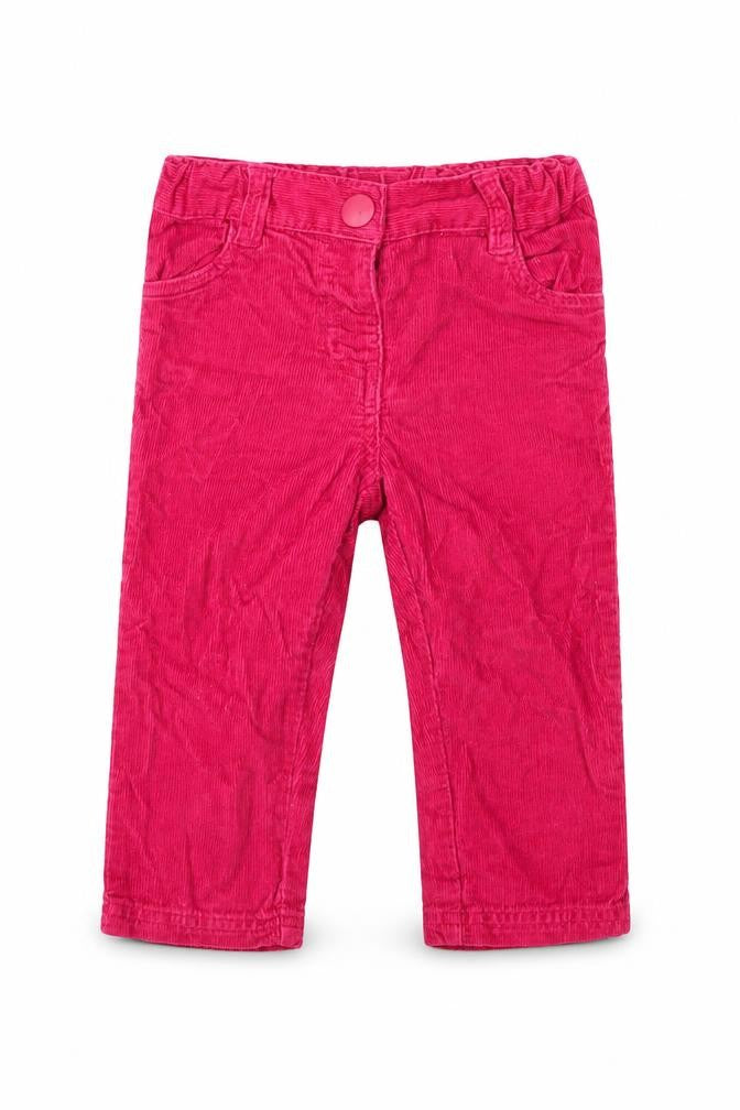 Front view of baby klub Baby Pink Cargo Trousers, size 18-24, Months