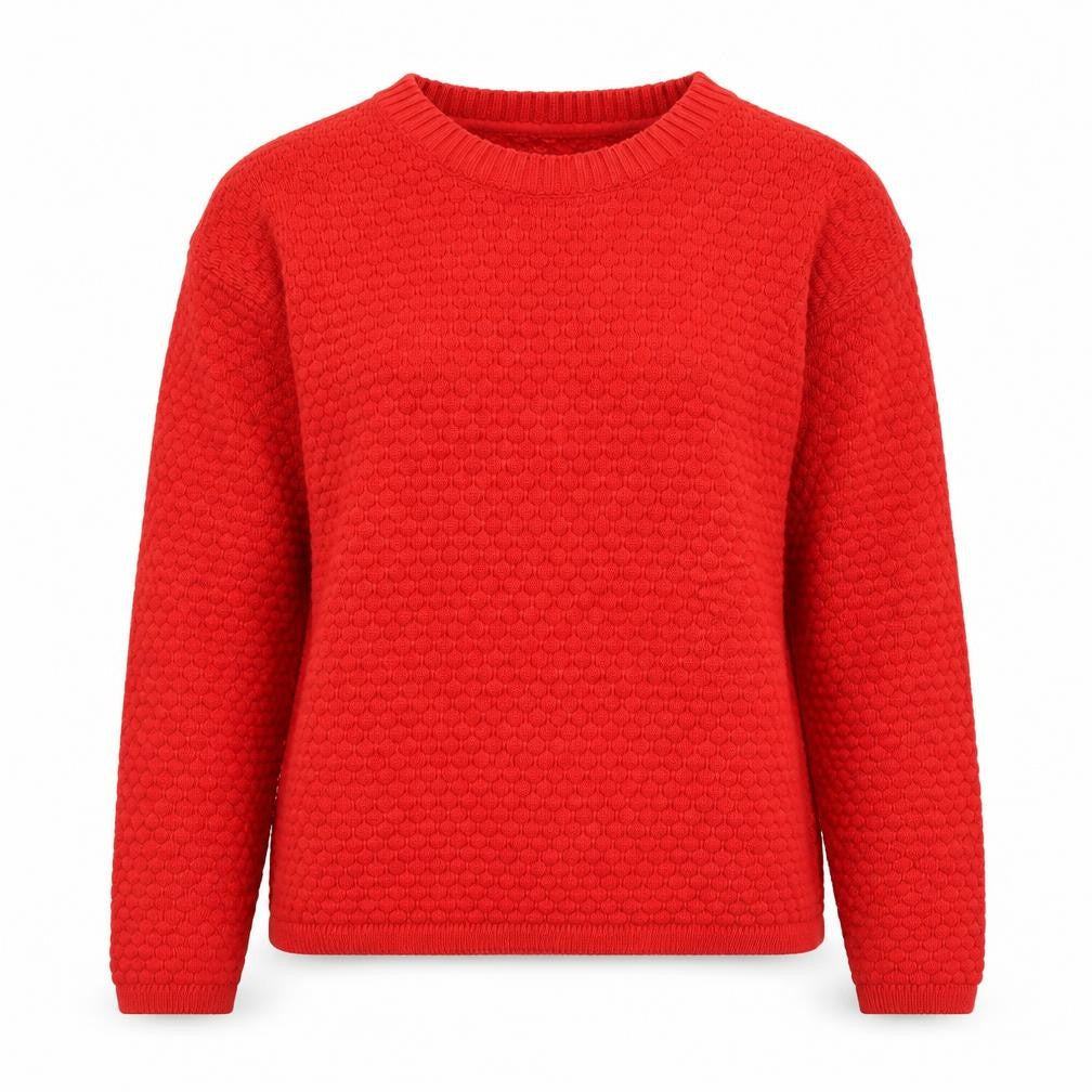 Front view of Cubus women’s red knit jumper, size S
