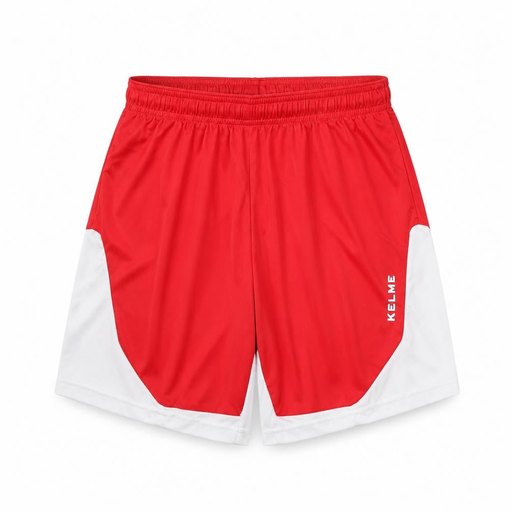 Front view of KELME boys’ red shorts, size S