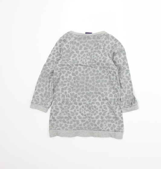 Emma Runton Girls Grey Animal Print Jersey Pullover Sweatshirt Size 5-6 Years