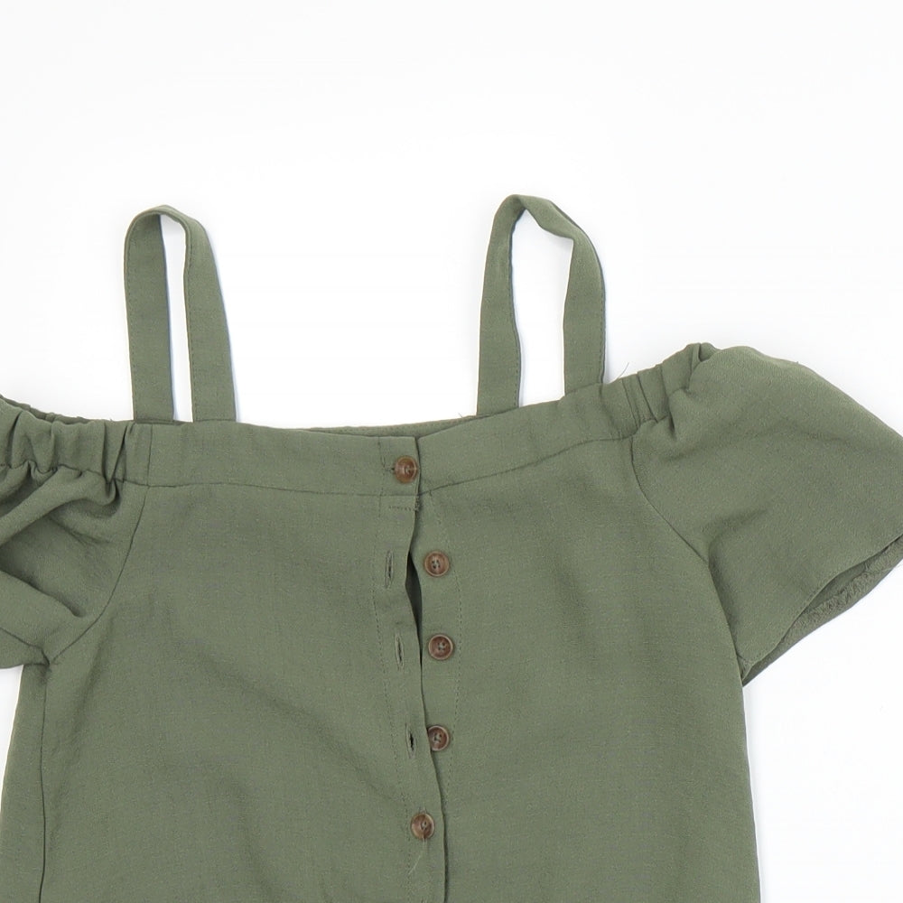 Primark Girls Green   Basic Blouse Size 7-8 Years