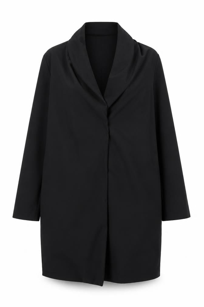 Front view of H&M women’s black jacket, size UK 10