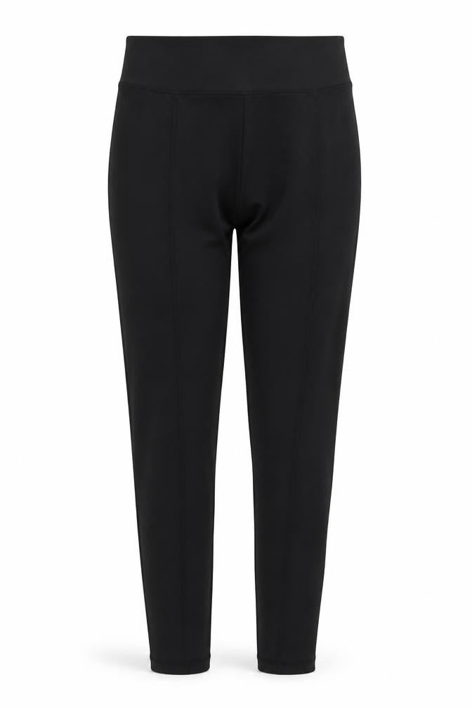 Front view of Awdis women’s black jogger leggings, size XS, 25-inch leg