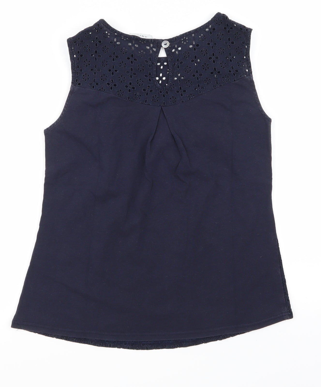 Amphora Womens Blue Floral  Basic T-Shirt Size 8
