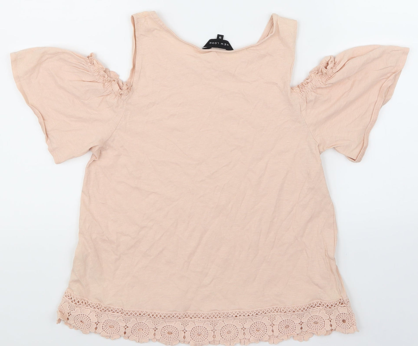 NewLook Womens Ivory Floral  Basic T-Shirt Size 12