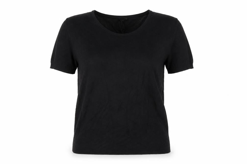Front view of tezens women’s black knit jumper, size S